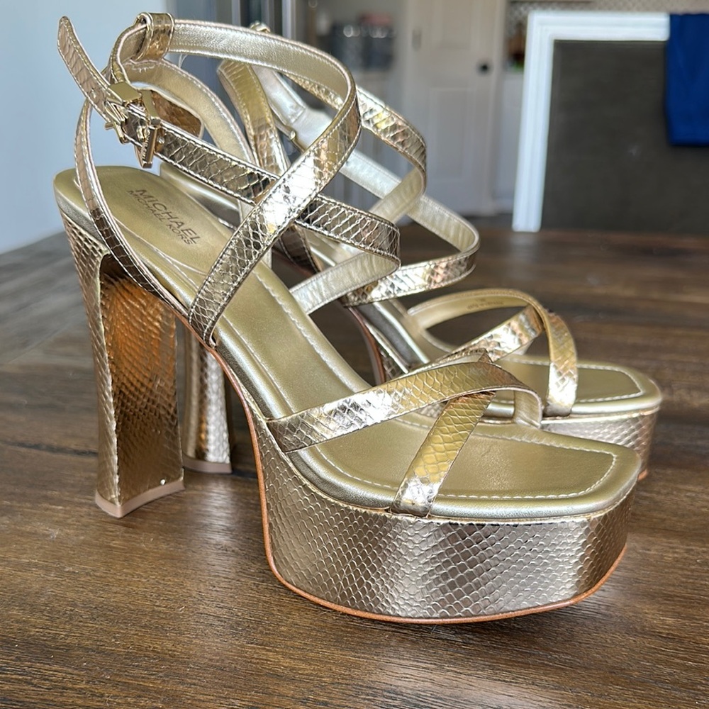 Michael Kors Gold Metallic Platform Shoes